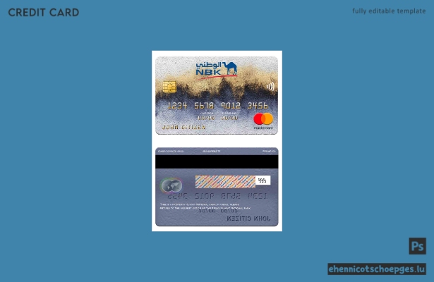 Beispielvorschau für eine Mastercard der Kuwait National Bank